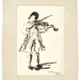 Tomaso Buzzi. Drawing depicting a young violinist in eighteenth-century clothes - фото 1