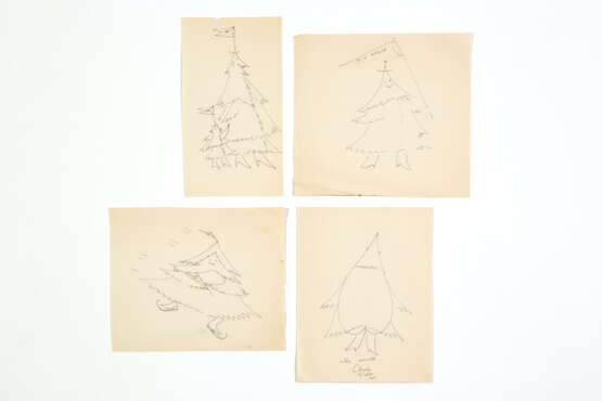 Gio Ponti. Alla amata Chicche Natale 1967 | Four sheets decorated - Foto 1