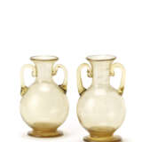 Manifattura di Murano. Pair of small vases in hand-blown pagliesco glass - photo 1