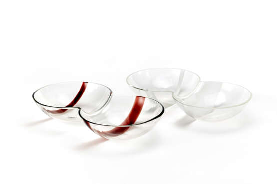 Mazzega. Lot of two colorless transparent glass trays - Foto 1