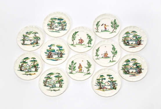Guido Andlovitz. Lot consisting of eight plates model "Le bellezze del lago" for S - Foto 1