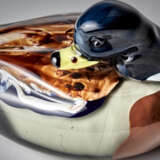 Toni Zuccheri. Polychrome glass duck in shades of brown, lattimo, blue and yellow - photo 3