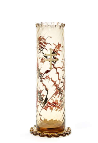 Emile Gallé. Transparent amber blown glass vase, - Foto 1