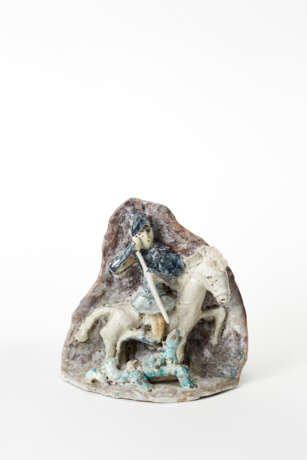 San Giorgio e il drago | Polychrome glazed ceramic sculpture - photo 1