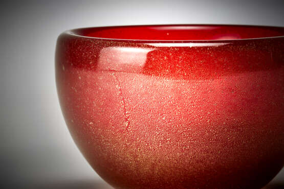 Seguso Vetri d'Arte. Ruby red sommerso glass bowl - фото 3