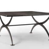 Table imitating the taste of Luigi Caccia Dominioni in metallic gray iron and top in granite - photo 1