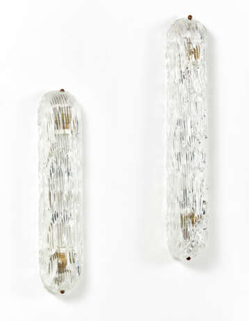 Venini. Pair of wall lamps in transparent colorless blown glass - photo 1