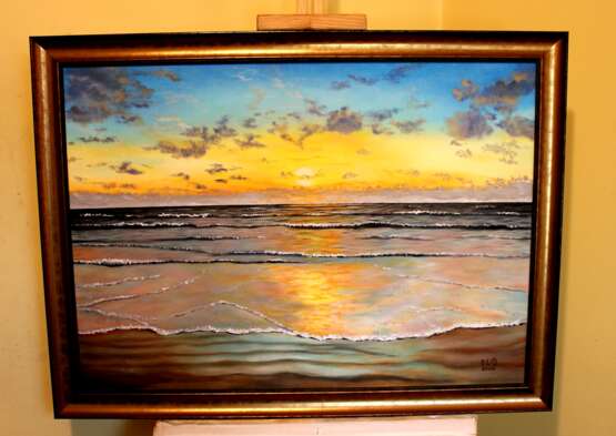 Painting “Beautiful sunset”, Canvas, Oil paint, Realist, Marine, Latvia, 2020 - photo 2