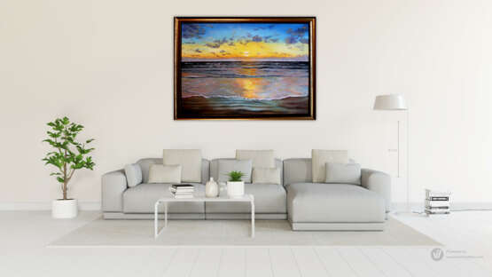 Painting “Beautiful sunset”, Canvas, Oil paint, Realist, Marine, Latvia, 2020 - photo 4