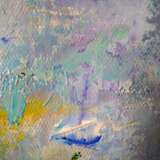 Gemälde „Kornblumenblaue Stimmung“, Karton, Ölfarbe, Abstractionismus, Stillleben, 2018 - Foto 3