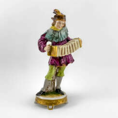 Porcelain figurine "Accordionist". Germany, handmade, 1953-1972