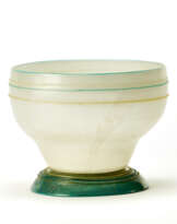 Vase in lattimo and green incamiciato glass,