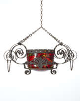 Cesendello in wrought iron and embossed iron sheet