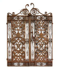 Two-leaf wrought iron gate, decorated