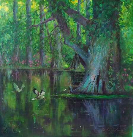 Заповедный лес (Reserved forest) Canvas on the subframe Acrylic paint Realism Landscape painting 2020 - photo 1