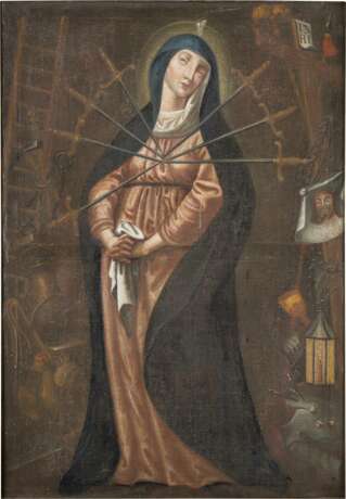 DEUTSCHER MEISTER Tätig Ende 17. Jahrhundert MARIA DER SIEBEN SCHMERZEN - Foto 1