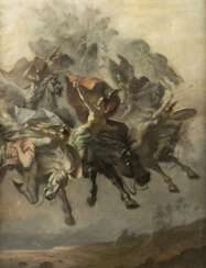 CARL EHRENBERG (ATTR.) 1840 Dannau - 1914 Dresden Mythologische Darstellung von Kriegerinnen auf fliegenden Rössern