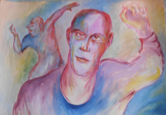 Painting “Dancing addicts”, Mixed medium, Mixed media, Impressionist, Everyday life, 2020 - photo 1