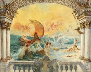 GUSTAV WERTHEIMER 1847 Wien - 1902 Paris Triumph der Amphitrite; wohl Studie zu einer Wandmalerei
