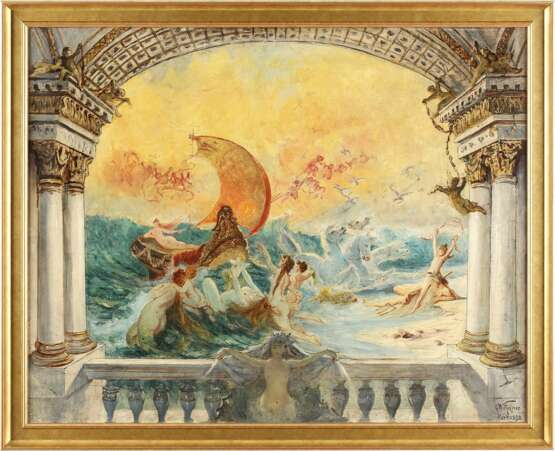 GUSTAV WERTHEIMER 1847 Wien - 1902 Paris Triumph der Amphitrite; wohl Studie zu einer Wandmalerei - Foto 2