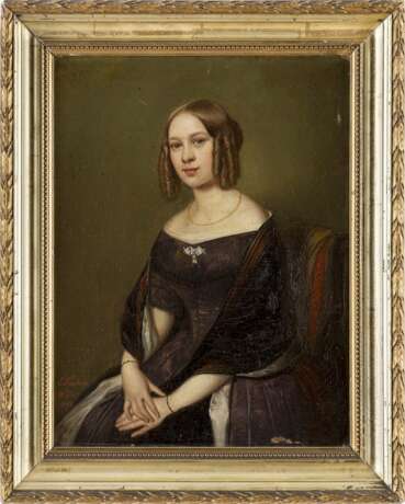ERNST GEORG FISCHER 1815 Coburg - 1874 ebenda Halbporträt einer jungen Dame - Foto 2