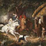 DEUTSCHER SPÄTROMANTIKER Tätig 2. Hälfte 19. Jahrhundert Märchenkönig auf der Jagd, geleitet von Gnade und Hartherzigkeit - Foto 1