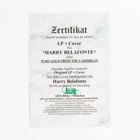 Autographen - Musiklegenden: HARRY BELAFONTE, - фото 4