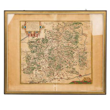 Hist. Kupferstichlandkarte des Herzogtums Württemberg - - photo 1