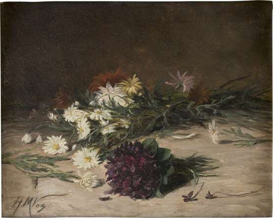 H M VOS Tätig 1. Hälfte 20. Jahrhundert Zerstreutes Bouquet Wildblumen - фото 1