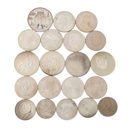 SILBER - 20 Münzen, meist aus den 1970er Jahren, ca. 700 Gramm fein. - Foto 1