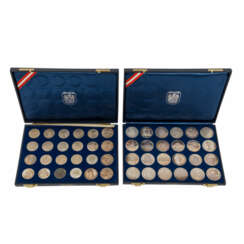 Österreich - 64 Silbermünzen ex 25/50/100 Schillingen, 