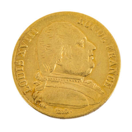 Frankreich/GOLD - 20 Francs 1814 A Louis XVIII., - фото 1