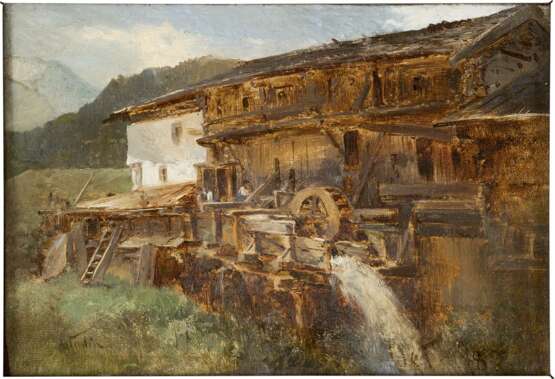 NICOLAI VON ASTUDIN 1847/49 Moskau - 1925 Oberlahnstein Gehöft mit Wassermühle - Foto 1