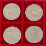 3 Tableaus mit überwiegend BRD Gedenkmünzen, - photo 5
