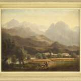 SÜDDEUTSCHER LANDSCHAFTSMALER Tätig 2. Hälfte 19. Jahrhundert Ziegenhirten vor Alpenpanorama - Foto 2