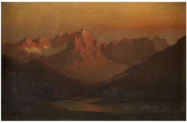 ALFRED DE BREANSKY (ATTR.) 1852 (Großbritannien) - 1928 Sonnenuntergang im schottischen Hochland