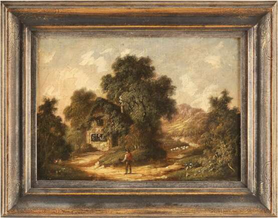 ROBERT WOODLEY-BROWN (ATTR.) Tätig im 19. Jh (Großbritannien) Gemäldepaar. Waldstück mit Bachlauf (1) und bewaldetes Cottage (2) mit Figurenstaffage - Foto 2
