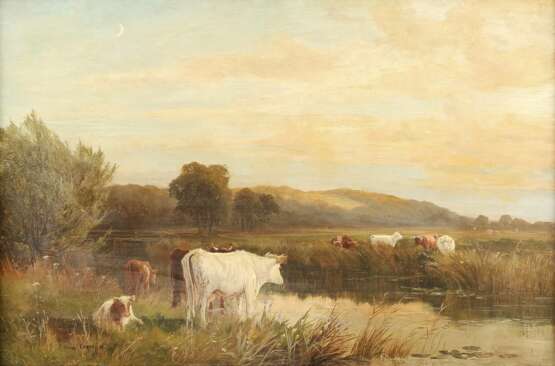 THOMAS SIDNEY COOPER (ATTR.) 1803 Canterbury - 1902 Harbledown Kühe am Fluss - фото 1