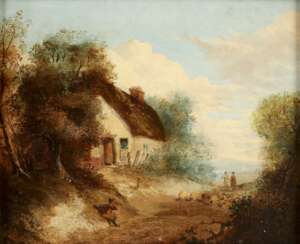 MONOGRAMMIST E.T. Tätig Mitte 19. Jahrhundert (Großbritannien) Ländliches Cottage