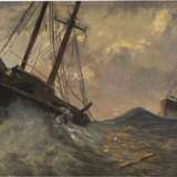 CARL BECKER 1862 Hameln - 1926 Hamburg/Blankenese Schiffe auf stürmischer See - Foto 1