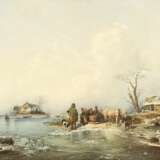 ANDREAS SCHELFHOUT (UMKREIS) 1787 Den Haag - 1870 ebenda Unterhaltung am Pferdeschlitten auf zugefrorenem See - photo 1