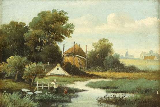 BARTHOLOMEUS JOHANNES VAN HOVE (NACHFOLGER) 1790 Den Haag - 1880 ebenda Zwei holländische Landschaften: Gehöft im Sommer (1); Idyllischer Bachlauf (2) - фото 4