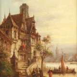 LOUIS LOTTIER 1815 - 1892 Französisches Städtchen am Flussufer - фото 1