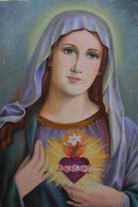 The Immaculate Heart of Maria. Oil Painting on canvas.