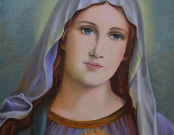 Peinture «Le Cœur Immaculé de Maria. Peinture à l&#39;huile sur toile.», Toile sur le sous-châssis, Peinture à l'huile, Art contemporain, Genre religieux, 2019 - photo 2