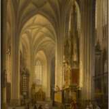 DEUTSCH/NIEDERLÄNDISCHER MEISTER Tätig Mitte 19. Jahrhundert Innenansicht einer Kathedrale während der Messe - фото 1
