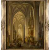 DEUTSCH/NIEDERLÄNDISCHER MEISTER Tätig Mitte 19. Jahrhundert Innenansicht einer Kathedrale während der Messe - Foto 2