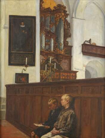 REINHOLD KOCH - ZEUTHEN 1889 Zeuthen bei Berlin  Zwei Buben vor der 'Walcker-Orgel' - фото 1