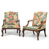 A PAIR OF GEORGE II MAHOGANY OPEN ARMCHAIRS - photo 1