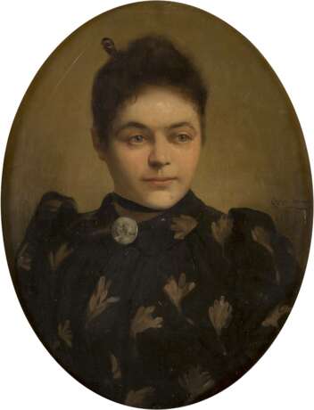EUGÉNIE BEAUVOIS Tätig um 1900 (Belgien) Portrait einer Dame im Oval - Foto 1